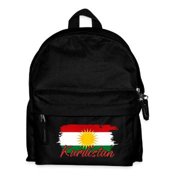 Kurdische Flagge mit Kurdistan Kurden  - Kinder Rucksack - Schwarz - Vorne