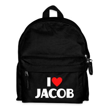 I love Jakob Red Heart Romantic Name Fan - Kids' Backpack - black - Front
