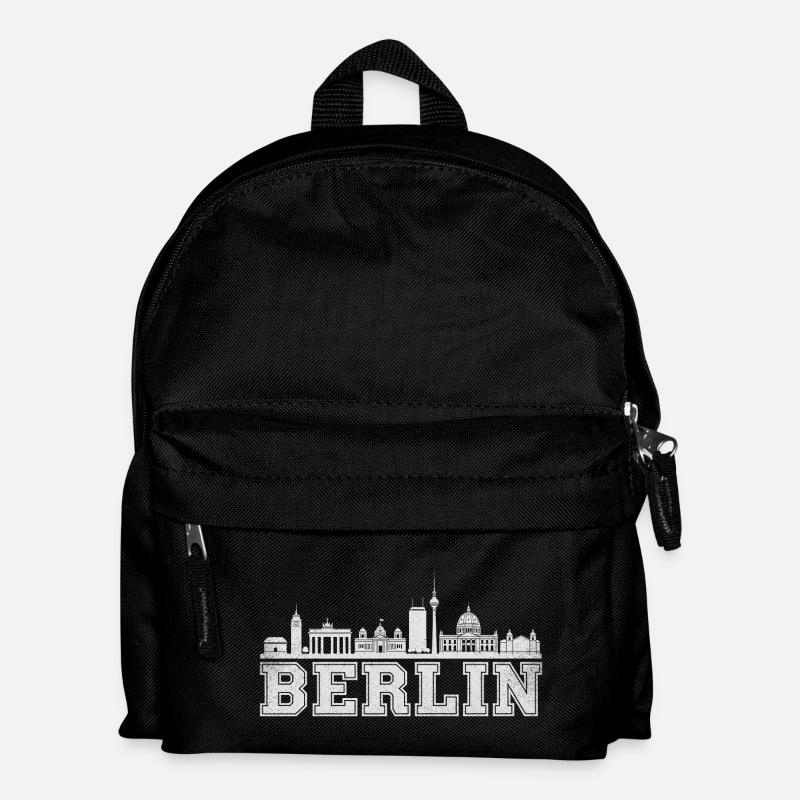Berlin Skyline Retro  - Kinder Rucksack - Schwarz