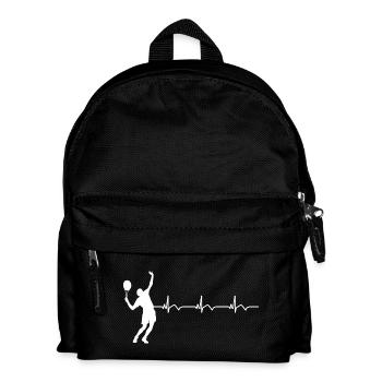 Tennisspieler Tennis EKG Herzschlag - Kinder Rucksack - Schwarz - Vorne