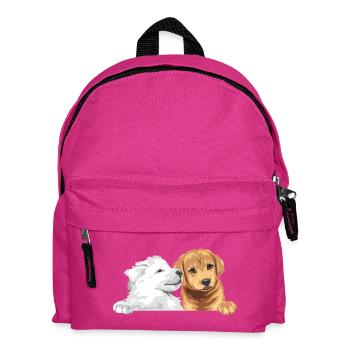 Weißer Schweizer Schäferhund und Golden Retriever - Kinder Rucksack - Fuchsia - Vorne