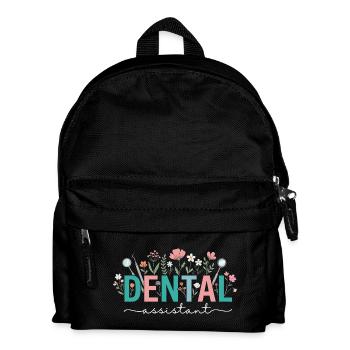 Assistante dentaire en fleurs, femme dentiste - Sac à dos Enfant - noir - Devant