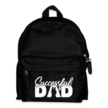 Erfolgreiche Vater-Silhouette Fette Typografie-Kunst - Kinder Rucksack - Schwarz - Vorne