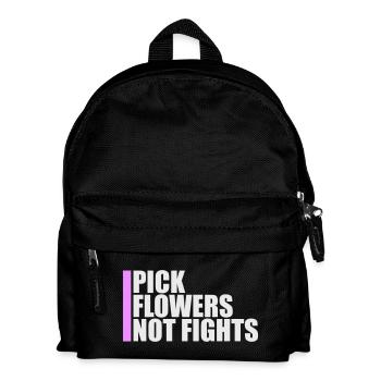 Cueillez des fleurs, pas des disputes, fleurs Paix Logo drôle - Sac à dos Enfant - noir - Devant