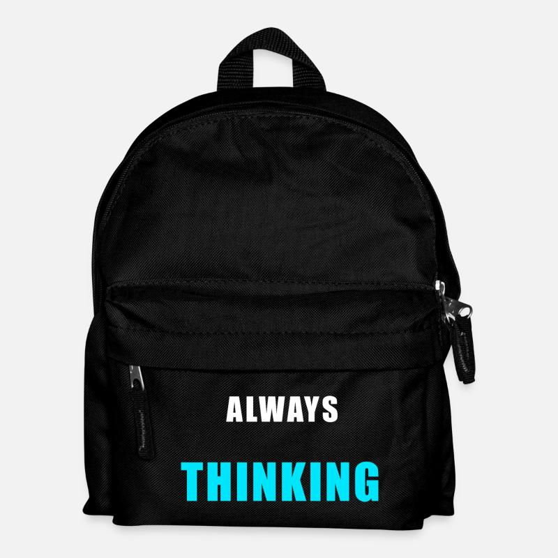 Always Thinking – Minimalistisches Overthinking Sh - Kinder Rucksack - Schwarz