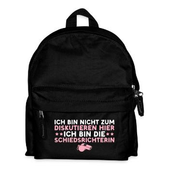 Schiri Nicht zum diskutieren hier Schiedsrichterin - Kinder Rucksack - Schwarz - Vorne