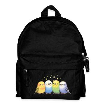 Wellensittiche - Kinder Rucksack - Schwarz - Vorne