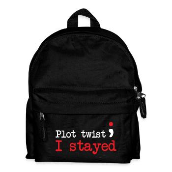Semi Colon Plot Twist I Stayed Semicolon - Kids' Backpack - black - Front