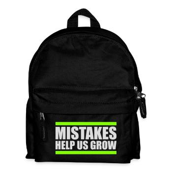 Mistakes Help Us Grow Lustig Motivational Wachstum - Kinder Rucksack - Schwarz - Vorne