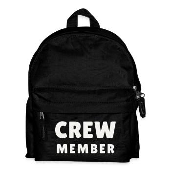 Crew Member Rund Modern Team Staff Event Gruppe - Kinder Rucksack - Schwarz - Vorne