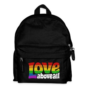 Love Above All | Rainbow Pride Design - Kids' Backpack - black - Front