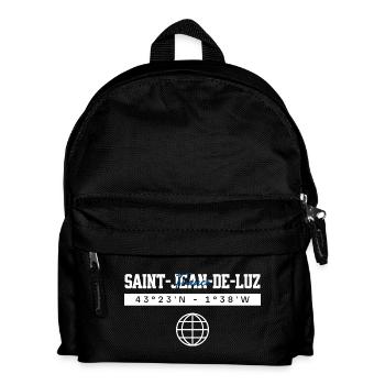 Saint-Jean-de-Luz Frankreich Koordinaten Souvenir - Kinder Rucksack - Schwarz - Vorne