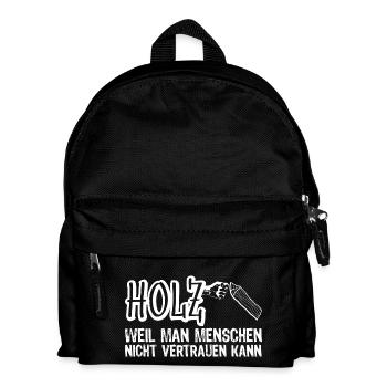 Holz - vertrauen Menschen - Kinder Rucksack - Schwarz - Vorne
