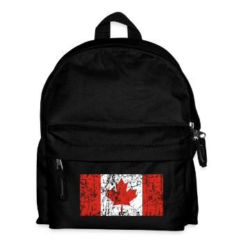 Canada flag vintage effect - Kids' Backpack - black - Front