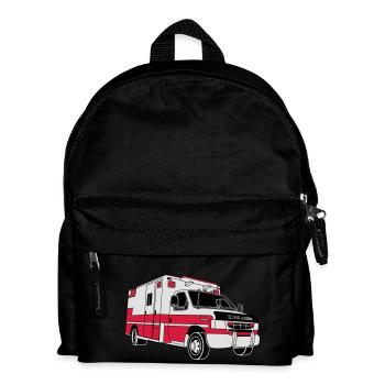 Ambulance / Rettungswagen - Kinder Rucksack - Schwarz - Vorne