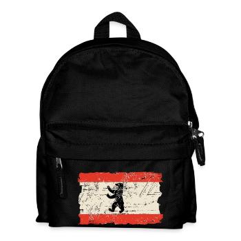 Berlin Vintage Flag - Kinder Rucksack - Schwarz - Vorne