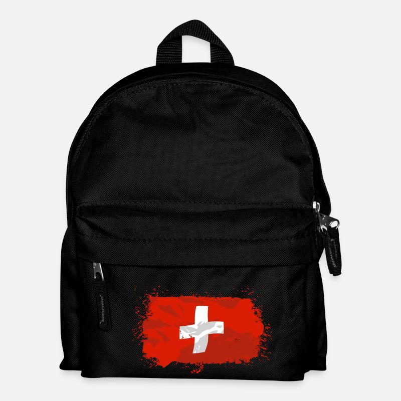 Swiss Flag - Kinder Rucksack - Schwarz