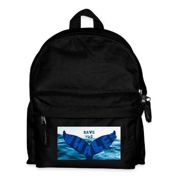 Save the whales - Kinder Rucksack - Schwarz - Vorne