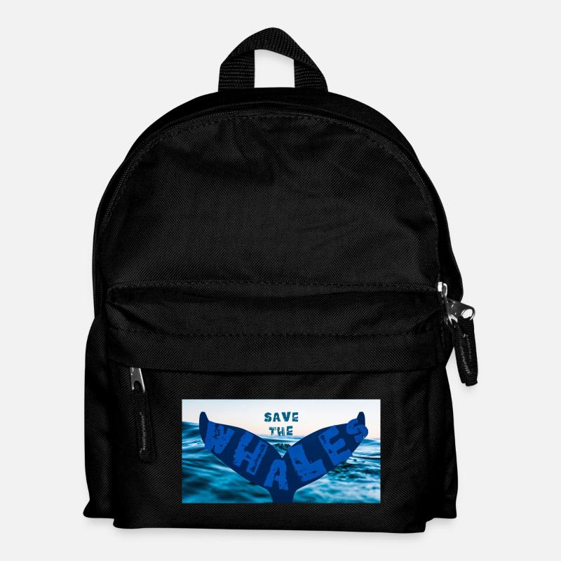 Save the whales - Kinder Rucksack - Schwarz