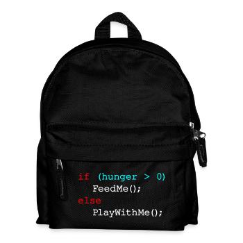 If hunger feed me else play with me - JavaScript - Kids' Backpack - black - Front