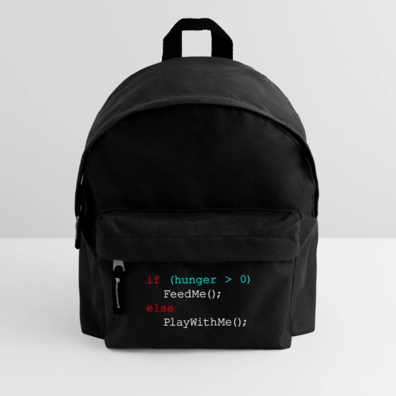 If hunger feed me else play with me - JavaScript Kids' Backpack