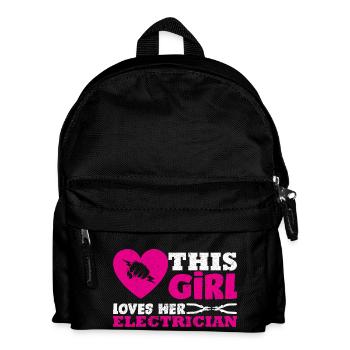 elektriker girl- Elektriker Tshirt - Kinder Rucksack - Schwarz - Vorne