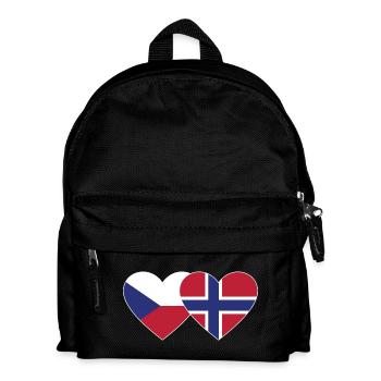Tschechien Norwegen Flagge Herz - Kinder Rucksack - Schwarz - Vorne