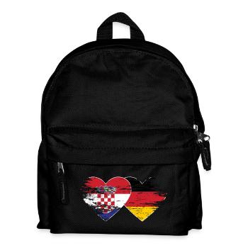 Croatie Allemagne drapeau utilisé coeur - Sac à dos Enfant - noir - Devant
