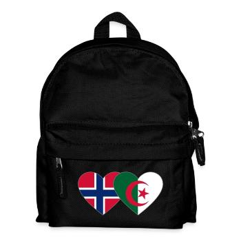 Norway Algeria Flag Heart - Kids' Backpack - black - Front