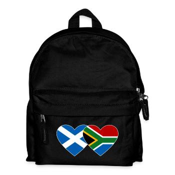 Schottland Südafrika Flagge Herz - Kinder Rucksack - Schwarz - Vorne