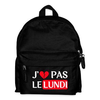 J'e n'aime pas le lundi - Version blanche - Sac à dos Enfant - noir - Devant