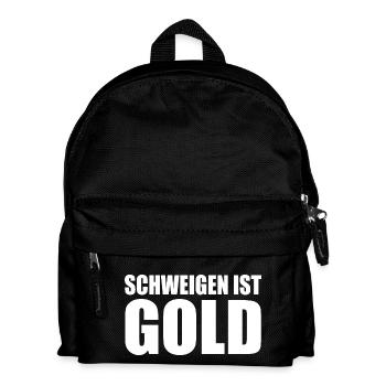schweigen ist gold - Kinder Rucksack - Schwarz - Vorne