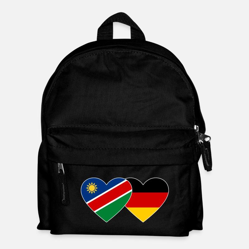 Namibia Deutschland Flagge Herz - Kinder Rucksack - Schwarz