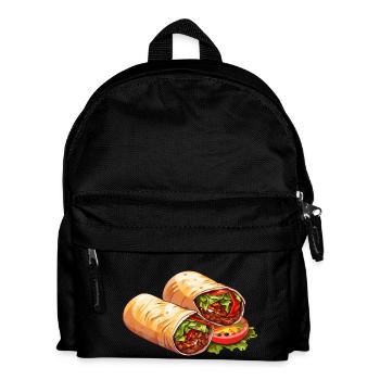 Tasty delicacy: Döner Dürüm Wrap - Kids' Backpack - black - Front