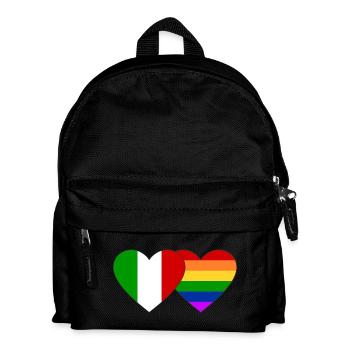 Italien Regenbogen Flagge - Kinder Rucksack - Schwarz - Vorne