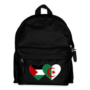 Palästina Algerien Flagge Herz - Kinder Rucksack - Schwarz - Vorne
