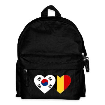 Corée du Sud Belgique Drapeau Coeur - Sac à dos Enfant - noir - Devant