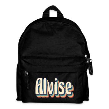 Alvise retro t-shirt vintage t-shirt gift idea - Kids' Backpack - black - Front