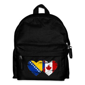 Bosnia Canada flag heart used - Kids' Backpack - black - Front