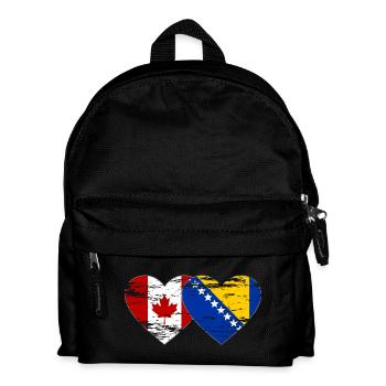 Canada Bosnie drapeau coeur utilisé - Sac à dos Enfant - noir - Devant