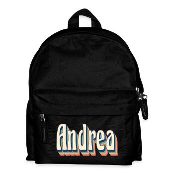Andrea retro vintage t-shirt t-shirt gift idea - Kids' Backpack - black - Front