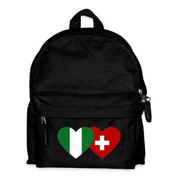 Nigeria Switzerland Flag Heart - Kids' Backpack - black - Front