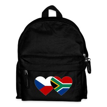 Tschechien Südafrika Flagge Herz - Kinder Rucksack - Schwarz - Vorne