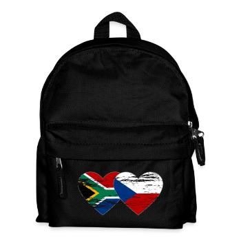 Südafrika Tschechien Flagge Herz used - Kinder Rucksack - Schwarz - Vorne