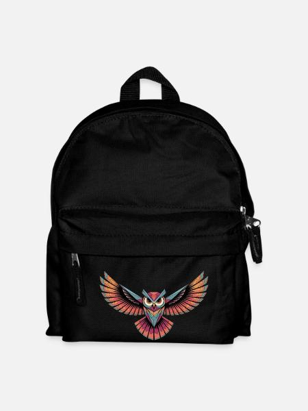 Flilegende Eule für eine Street Art Fans Künstler - Kinder Rucksack - Schwarz