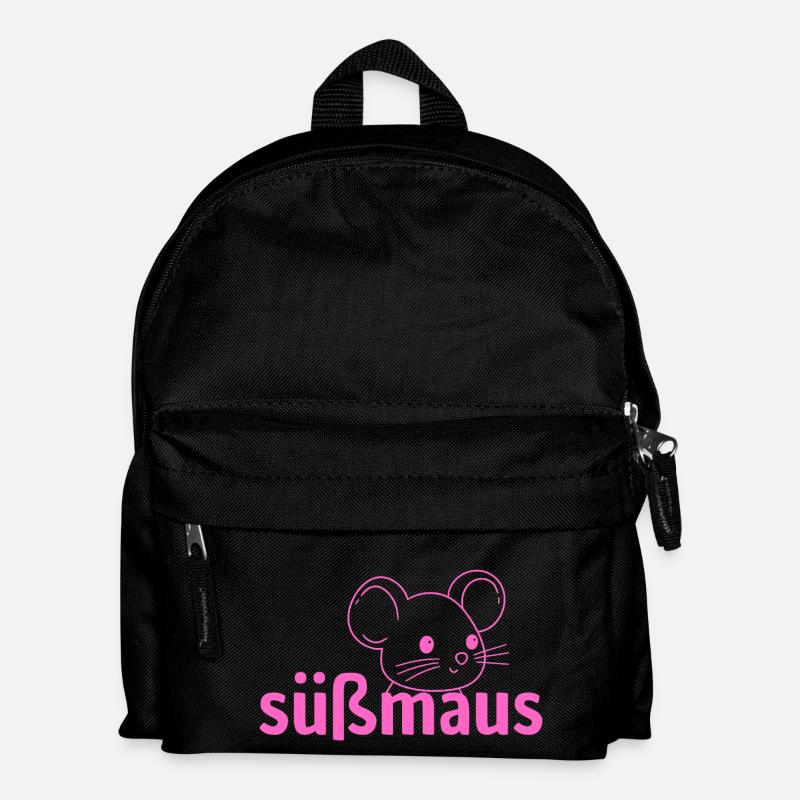Süßmaus T Shirt mit süßer Maus - Kinder Rucksack - Schwarz