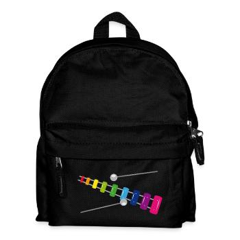 Regenbogen Xylophon – Farbenfrohes Musikinstrument - Kinder Rucksack - Schwarz - Vorne