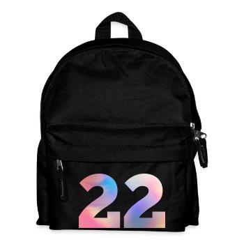 Bunte Zahl 22 - Kinder Rucksack - Schwarz - Vorne