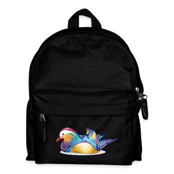 Colourful mandarin duck on the water – colourful elegance - Kids' Backpack - black - Front