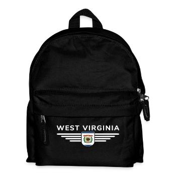 West Virginia Fan Shirt – Natur & Stolz - Kinder Rucksack - Schwarz - Vorne